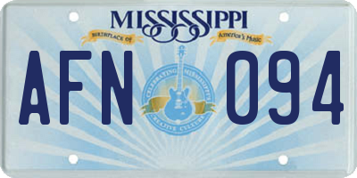 MS license plate AFN094
