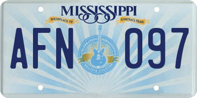 MS license plate AFN097