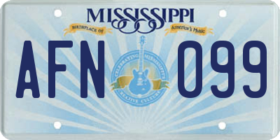 MS license plate AFN099