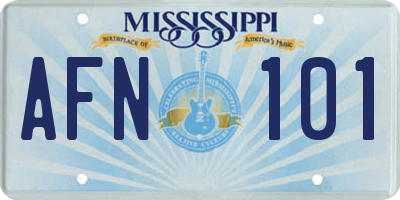 MS license plate AFN101