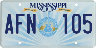 MS license plate AFN105