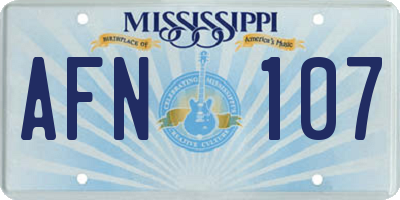 MS license plate AFN107