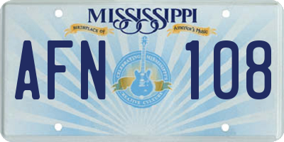 MS license plate AFN108