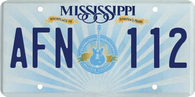 MS license plate AFN112