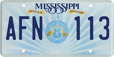 MS license plate AFN113