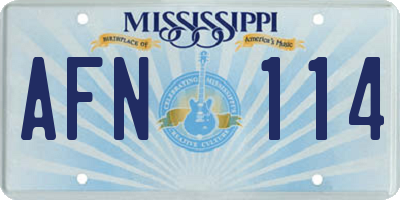 MS license plate AFN114