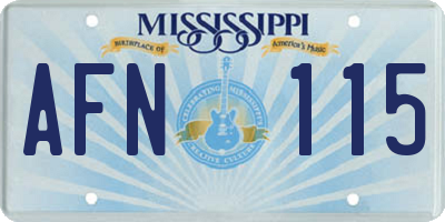 MS license plate AFN115