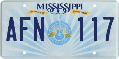 MS license plate AFN117