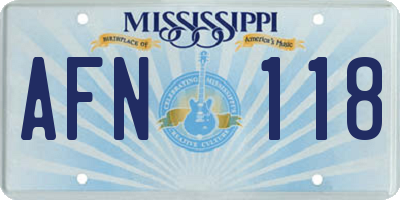 MS license plate AFN118