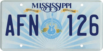 MS license plate AFN126