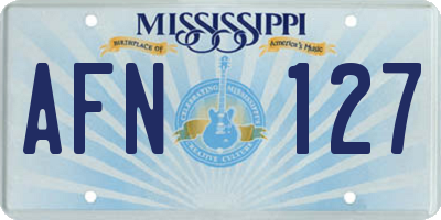 MS license plate AFN127