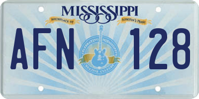 MS license plate AFN128