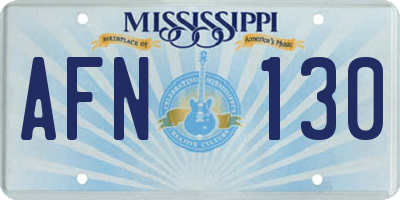 MS license plate AFN130