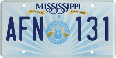 MS license plate AFN131