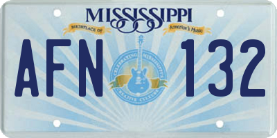 MS license plate AFN132