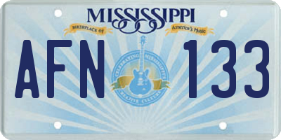 MS license plate AFN133