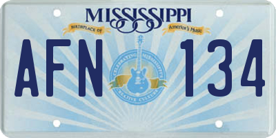 MS license plate AFN134