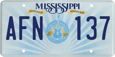 MS license plate AFN137