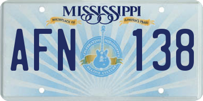MS license plate AFN138