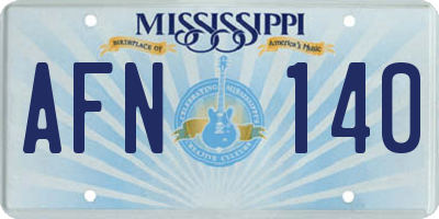 MS license plate AFN140