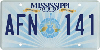 MS license plate AFN141