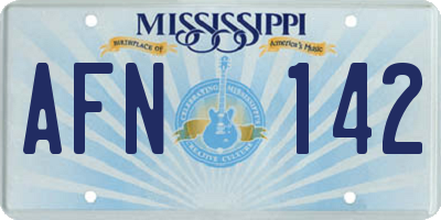 MS license plate AFN142