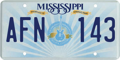 MS license plate AFN143