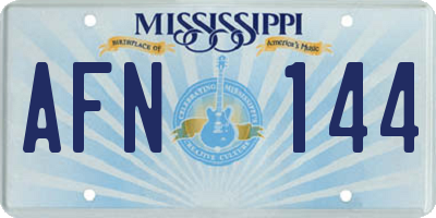 MS license plate AFN144