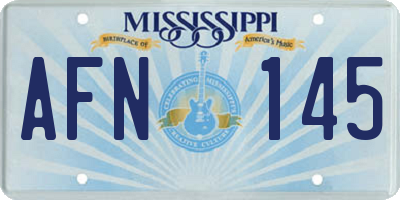 MS license plate AFN145