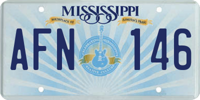 MS license plate AFN146