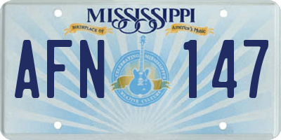 MS license plate AFN147