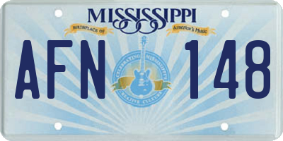 MS license plate AFN148