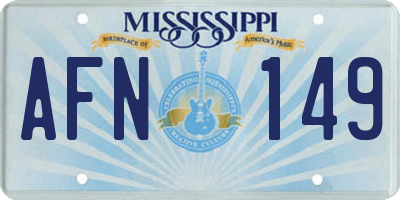 MS license plate AFN149