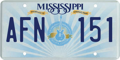 MS license plate AFN151
