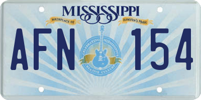 MS license plate AFN154
