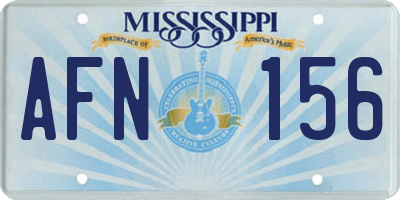 MS license plate AFN156