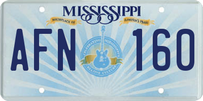 MS license plate AFN160