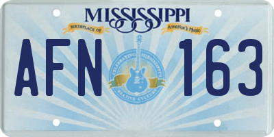MS license plate AFN163