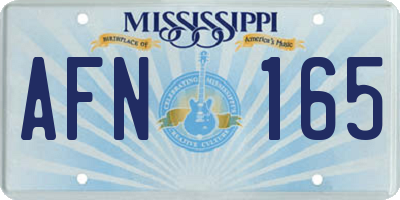 MS license plate AFN165