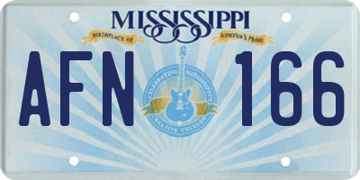 MS license plate AFN166