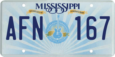 MS license plate AFN167