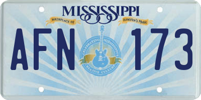 MS license plate AFN173