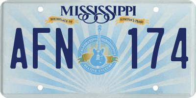MS license plate AFN174