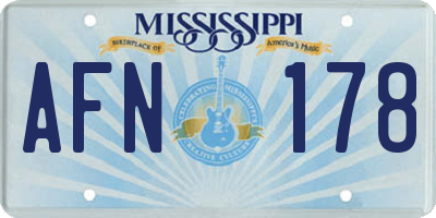 MS license plate AFN178