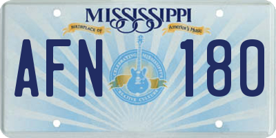 MS license plate AFN180