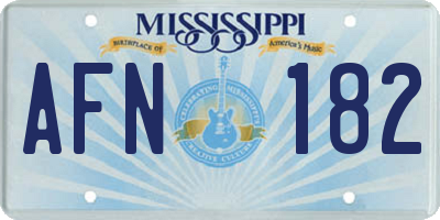 MS license plate AFN182