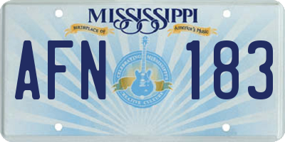 MS license plate AFN183