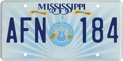 MS license plate AFN184