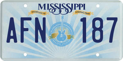 MS license plate AFN187