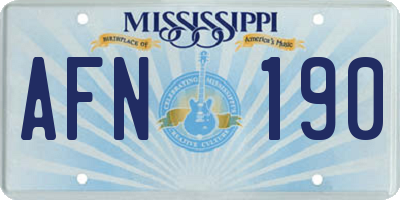 MS license plate AFN190